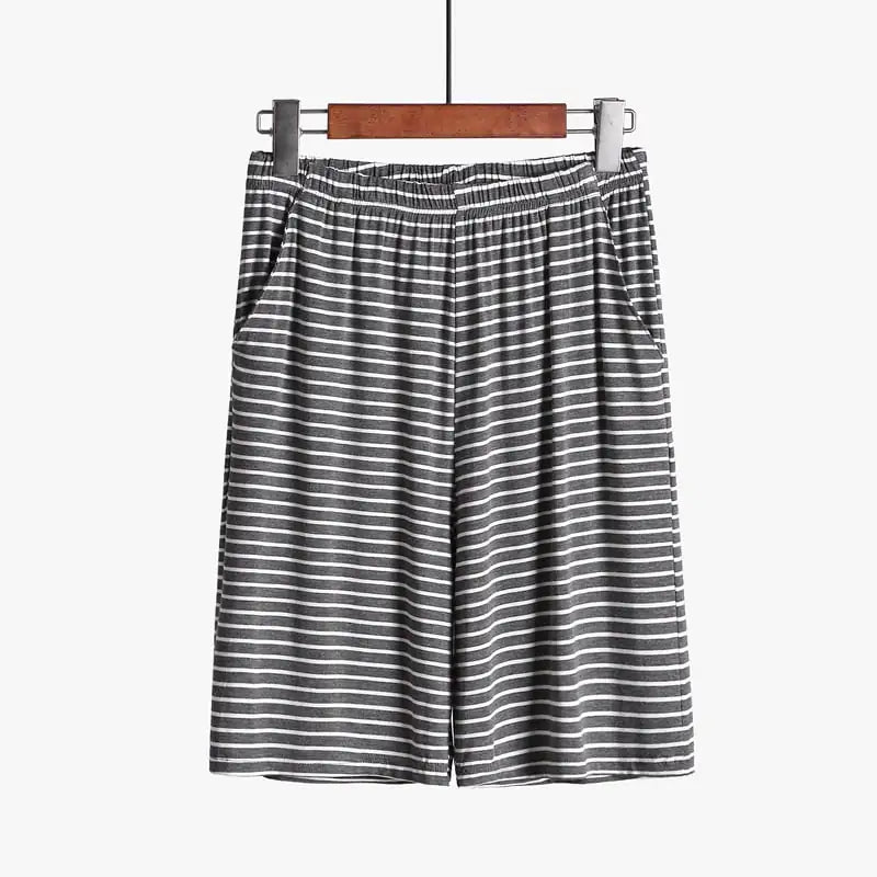 Plus Size Striped Loose Fitting Loungewear Shorts