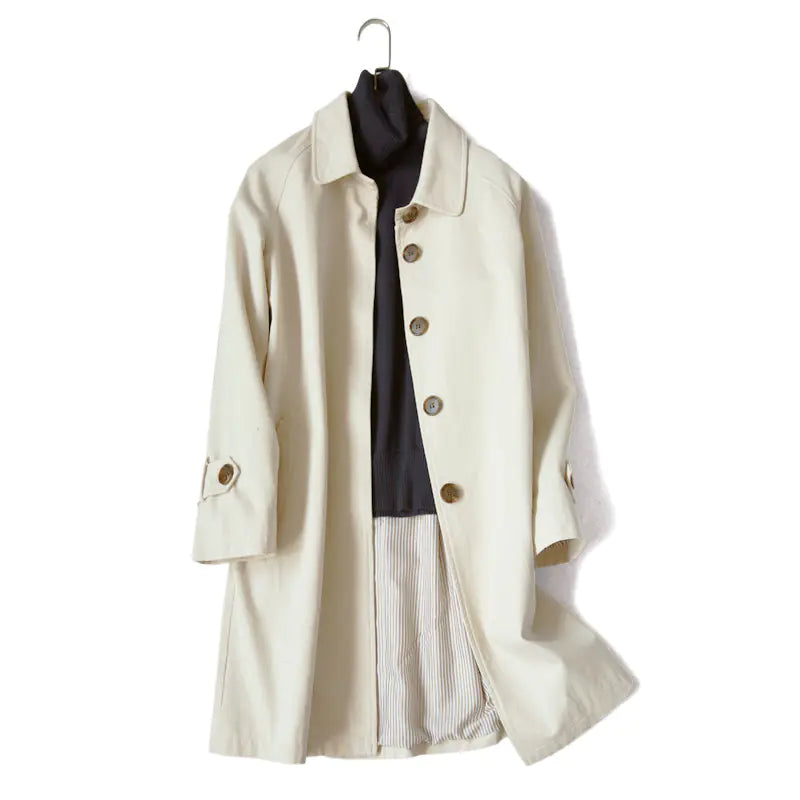 Two-Color Single-Breasted Coat