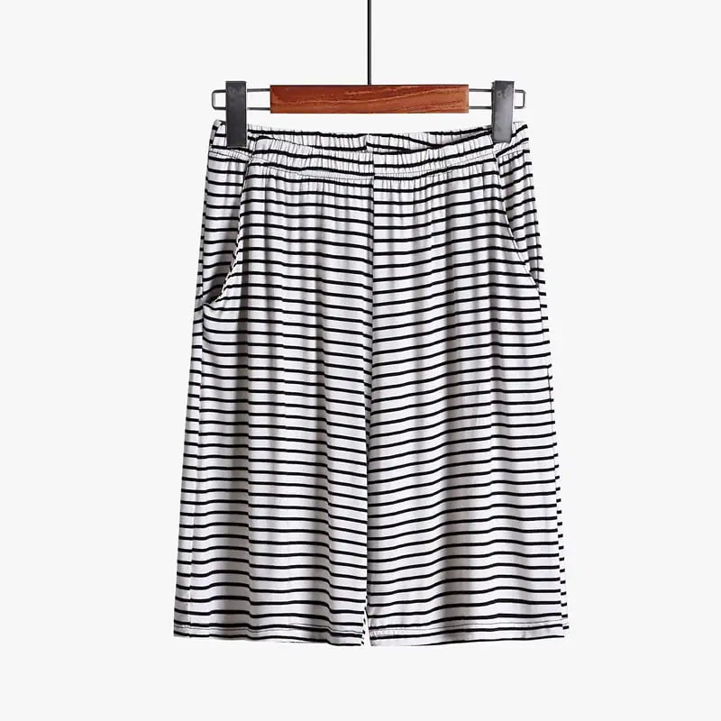 Plus Size Striped Loose Fitting Loungewear Shorts