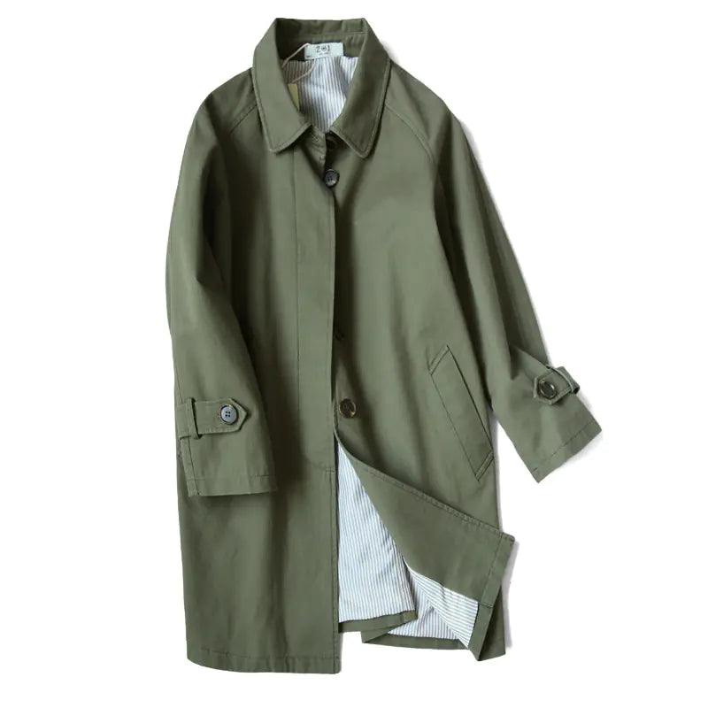 Two-Color Single-Breasted Coat